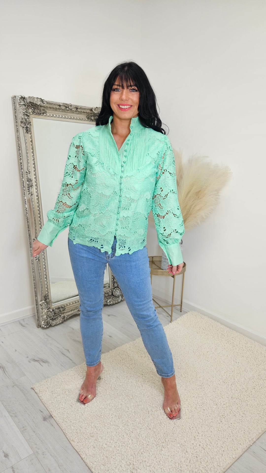 Ariana Lace Blouse - Green