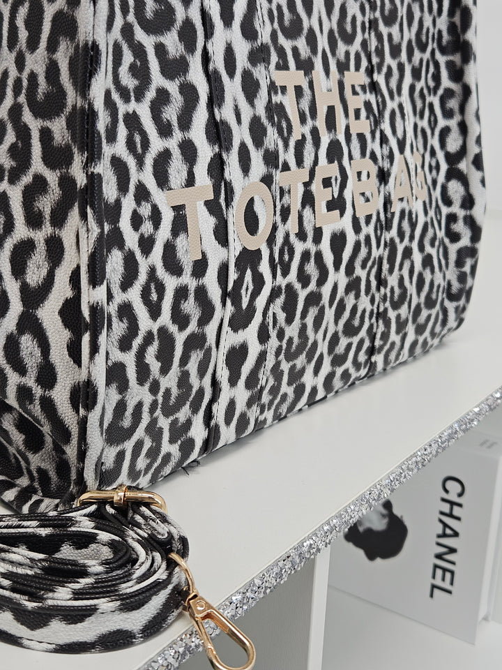 The Tote Bag - Grey Leopard