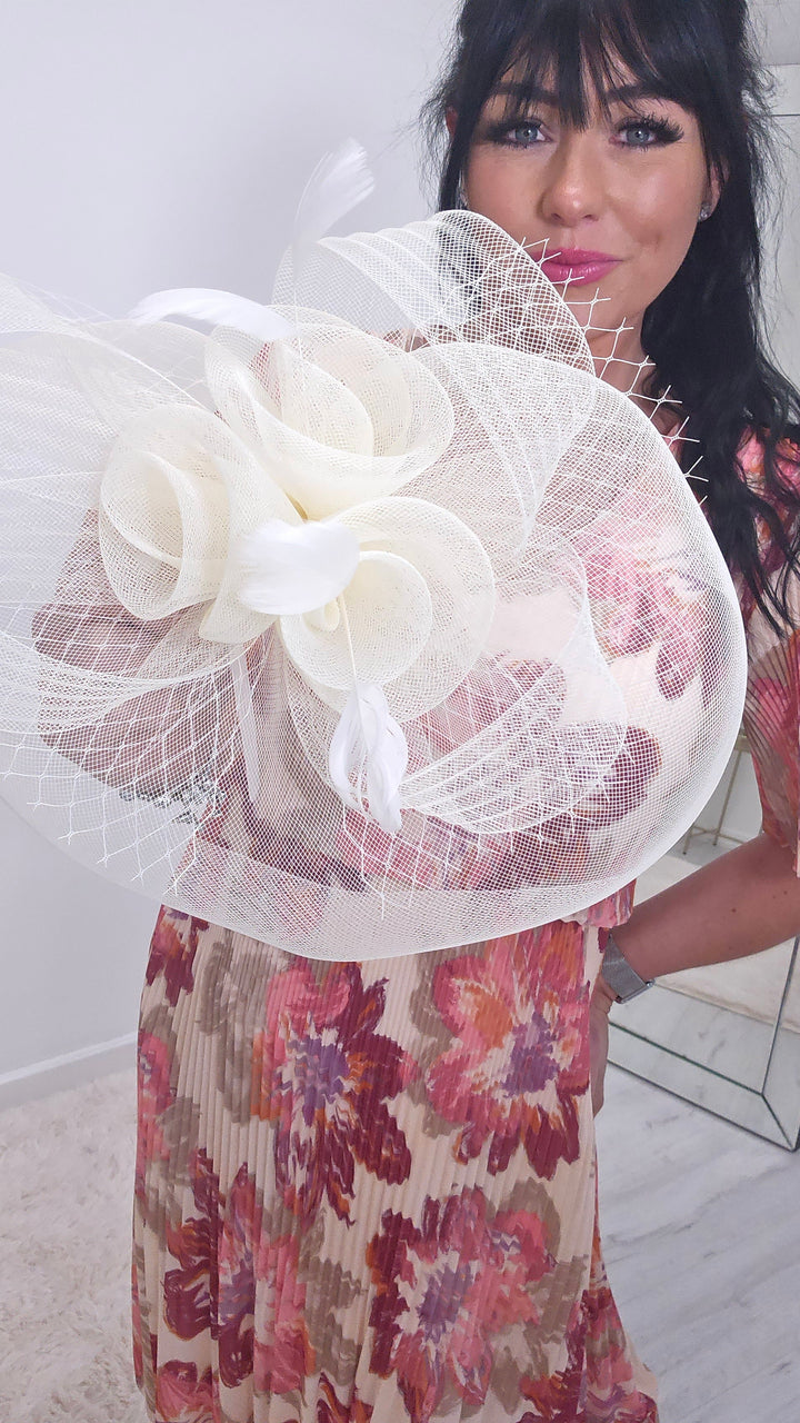 Mesh Fascinator - Cream