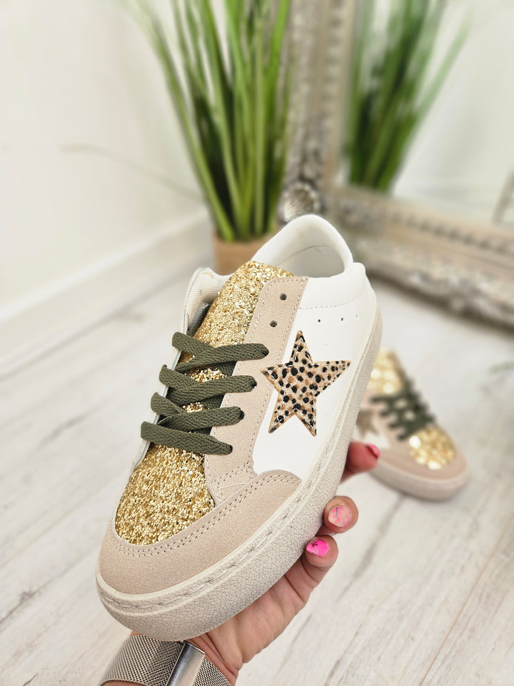 Leopard Trainers - Khaki