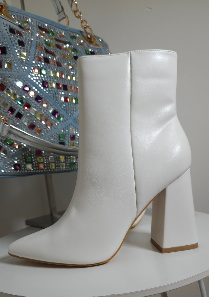 Bianca Ankle Boots - White