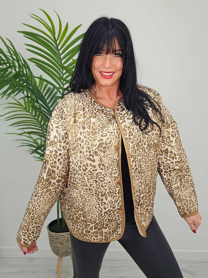 Alexa Quilted Jacket - Leopard Print