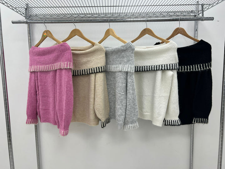 Selina Off The Shoulder Jumper - (choose your Colour)