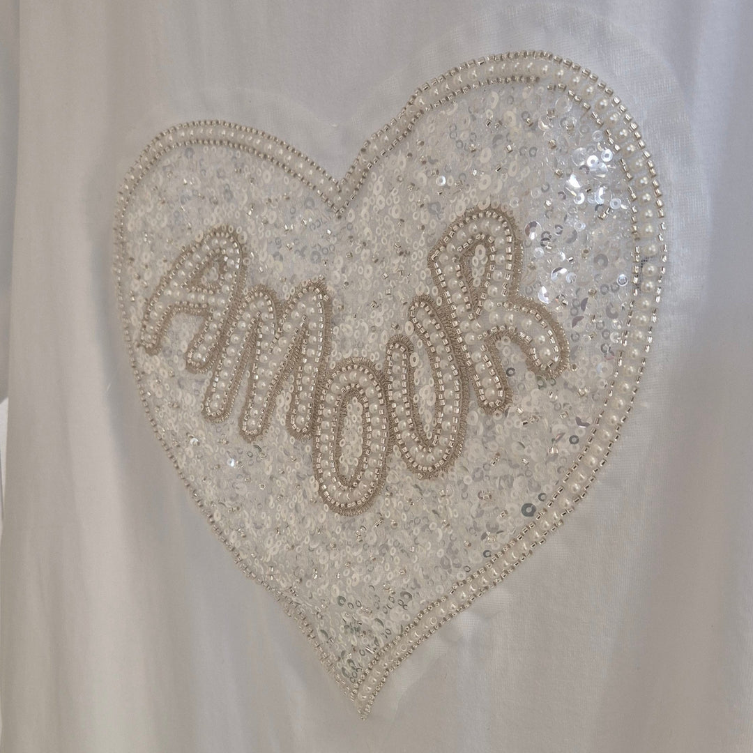 AMOUR Heart Tee Shirt - White