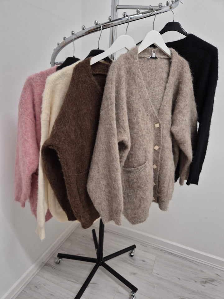 Bethany Oversized Brushed Boxy Cardigan - (choose your Colour)