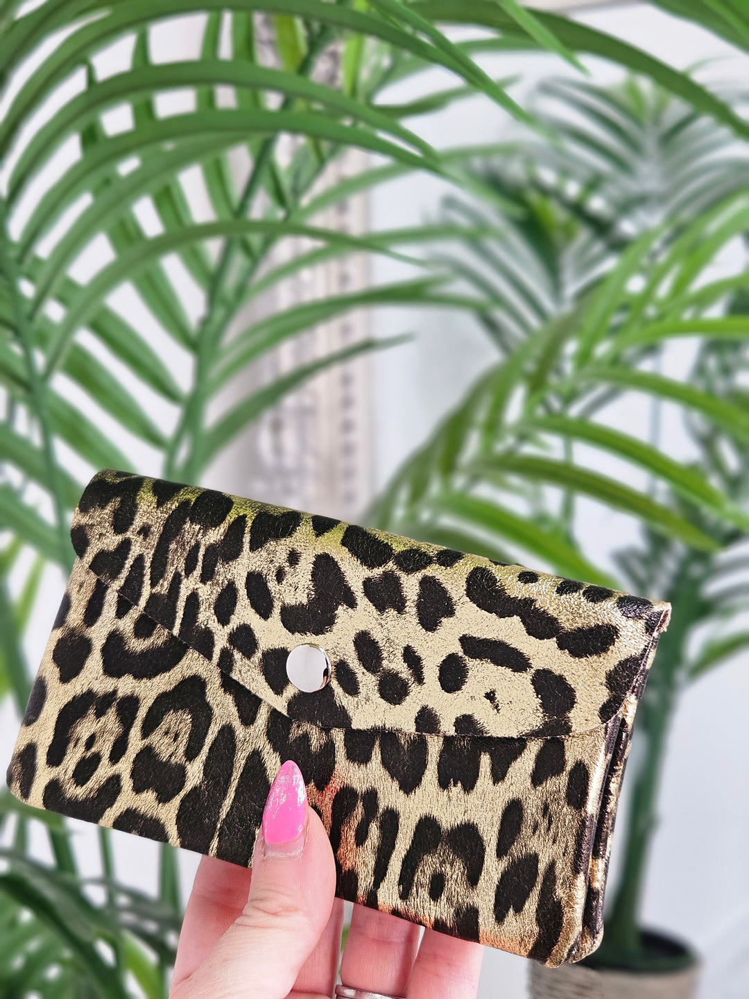 Leopard Print Purse - Large (Choose Your Colour)