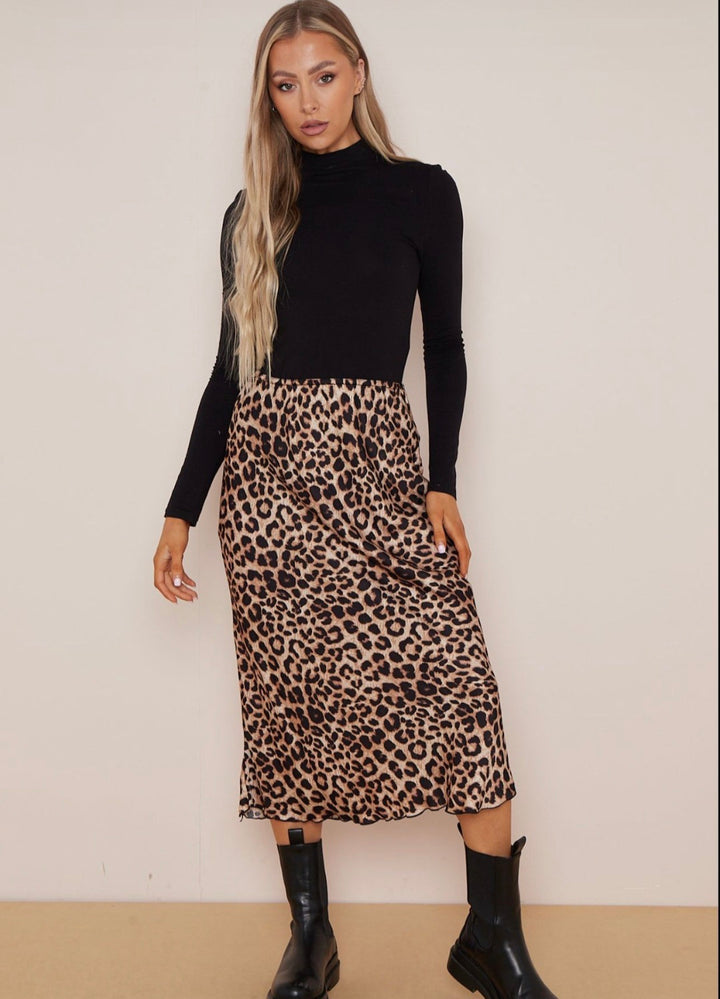 Cara Leopard Skirt - (choose your Colour)