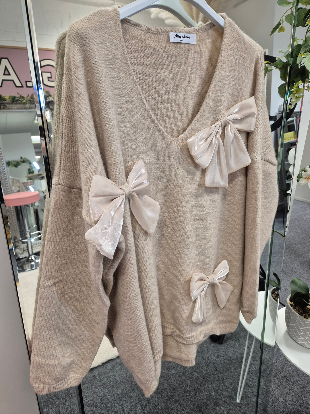 Angelica Bow Jumper - (choose your Colour)