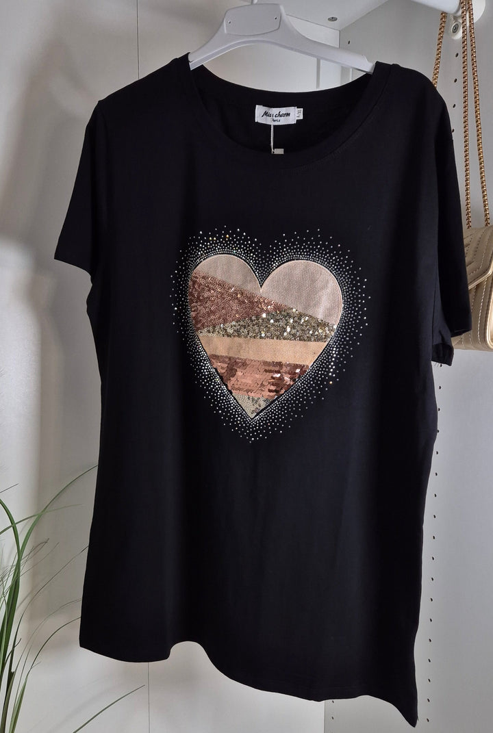 HEART Tee Shirt - Black