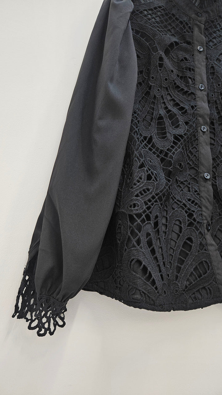 Serena Lace Blouse  - Black