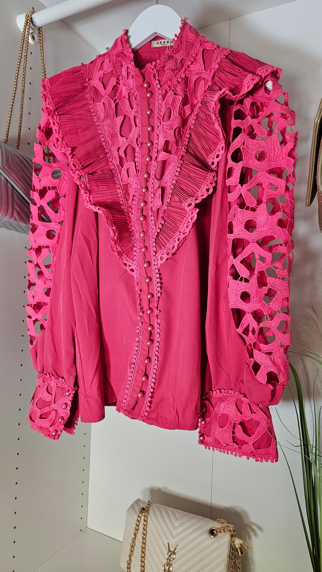 Ava Lace Blouse - Pink