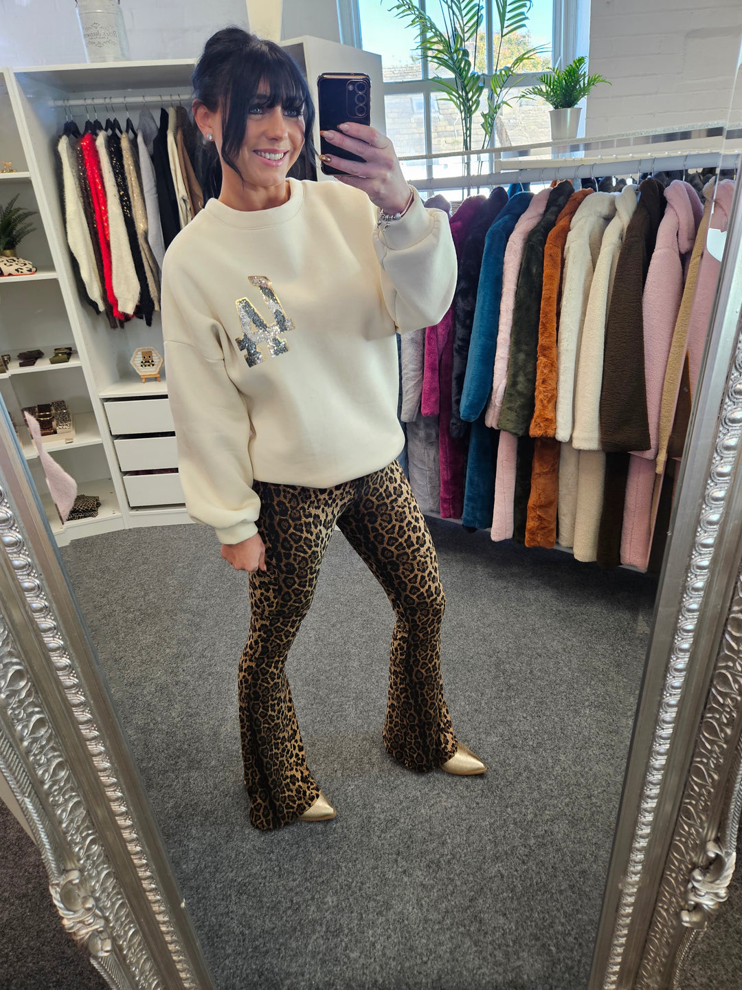 Lizzy Leopard Flared Leggings (Soft Touch) - (choose your Size)