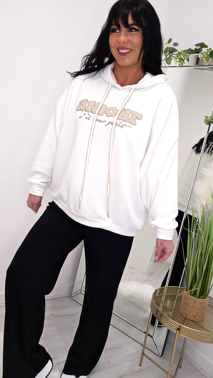 Amour Hoodie - White/Gold