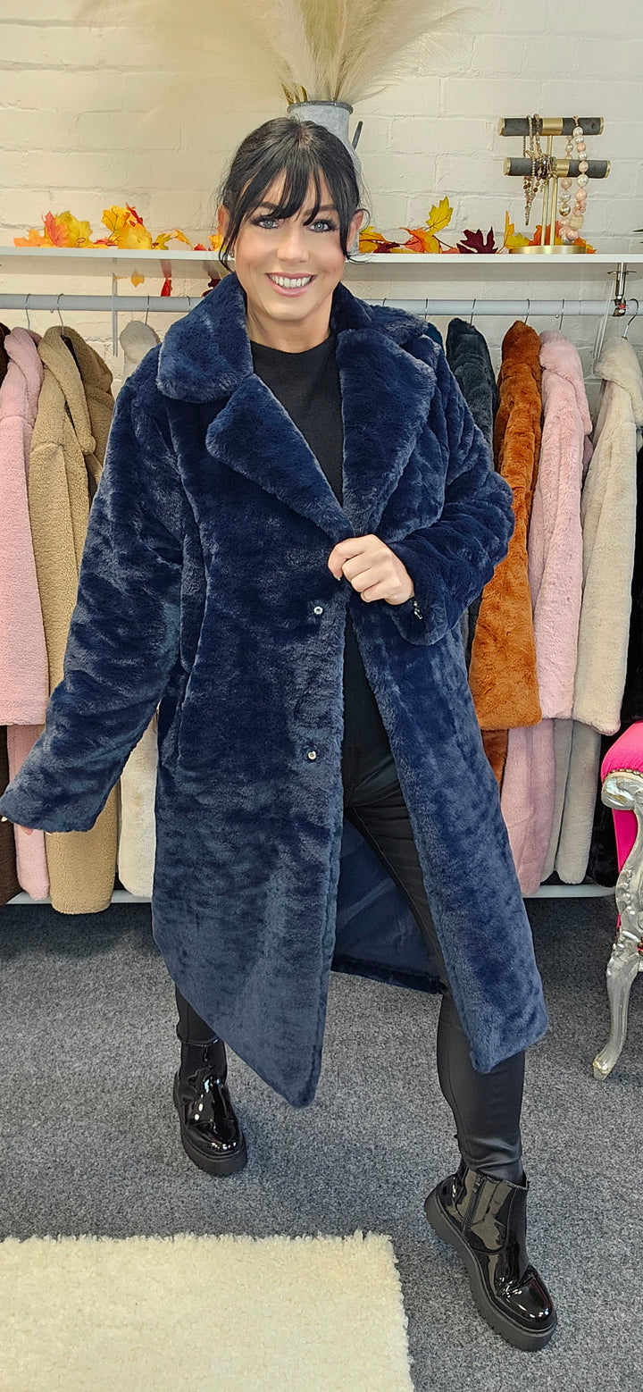 Oslo Faux Fur Coat Long (One Size) - (choose your Colour)