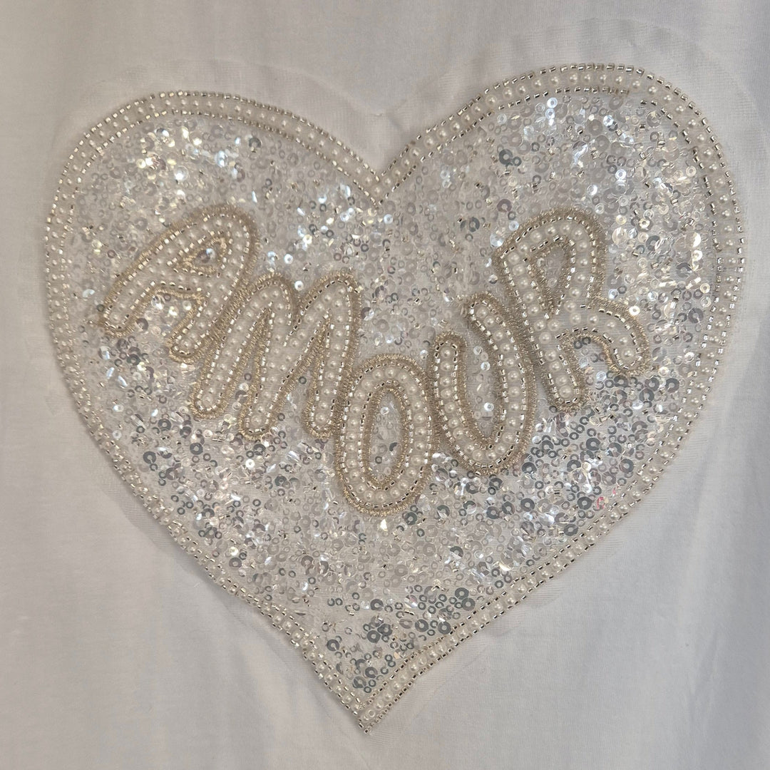 AMOUR Heart Tee Shirt - White