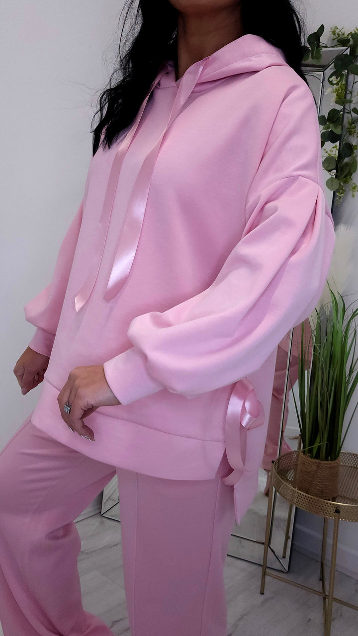 Jenny Bow Hoodie  - Candy Pink