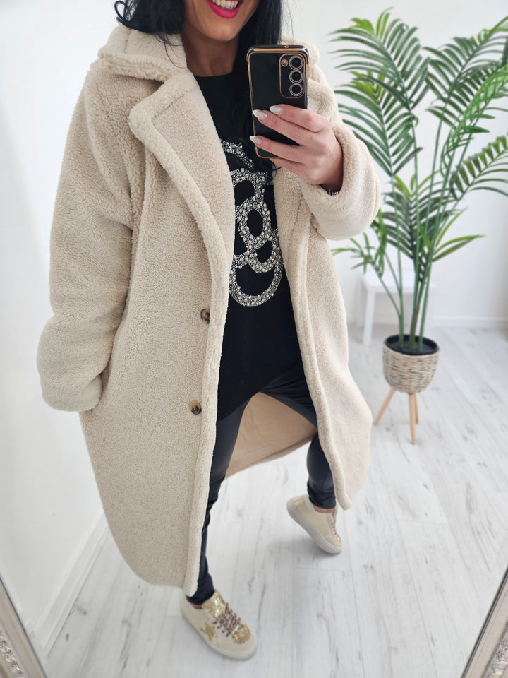 Sherpa Shearling Long Coat - (choose your Colour)