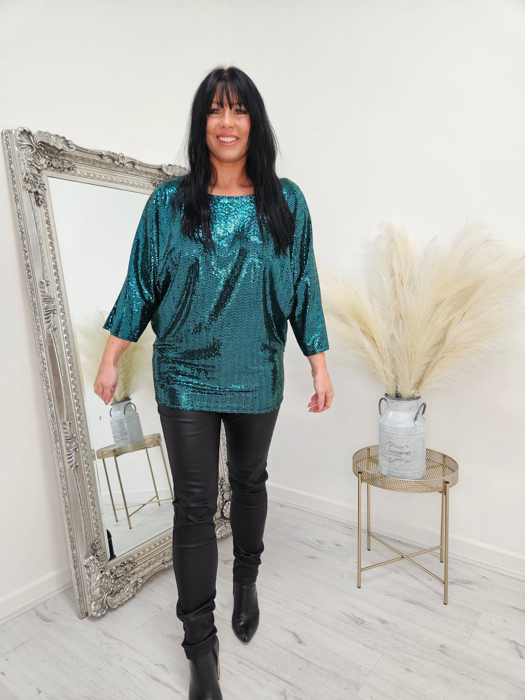 Ritz Sequin Top - Green