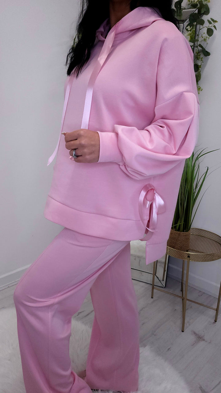 Jenny Bow Hoodie  - Candy Pink