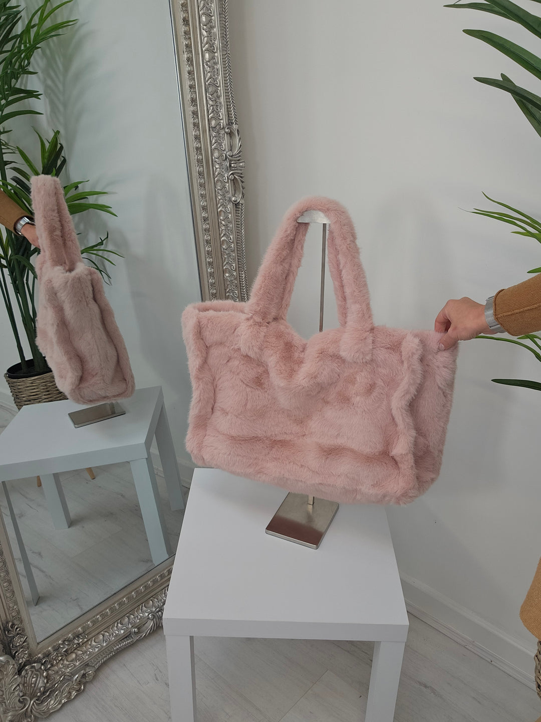 Oslo Fluffy Faux Fur Tote Bag (Large Size) - (choose your Colour)