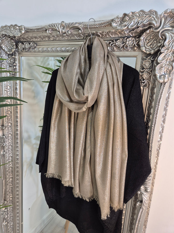 Oversized Metallic Scarf - Gold