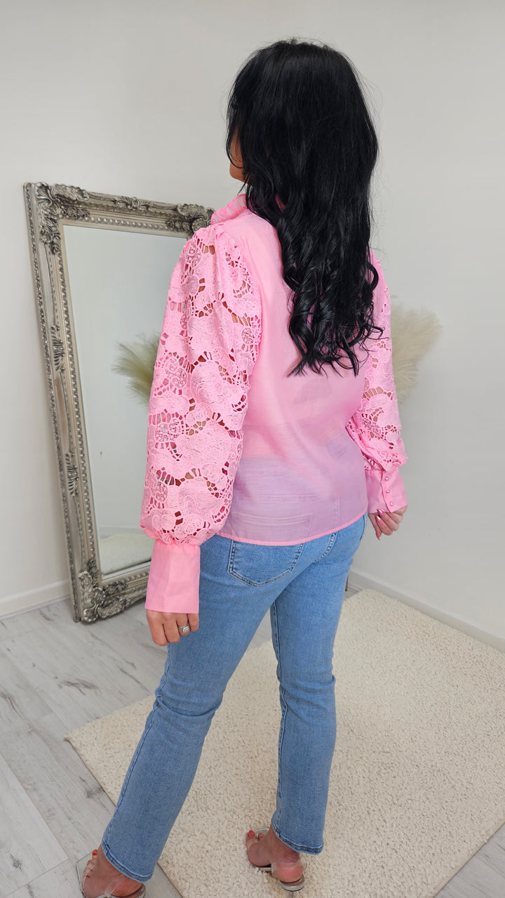 Ariana Lace Blouse - Pink