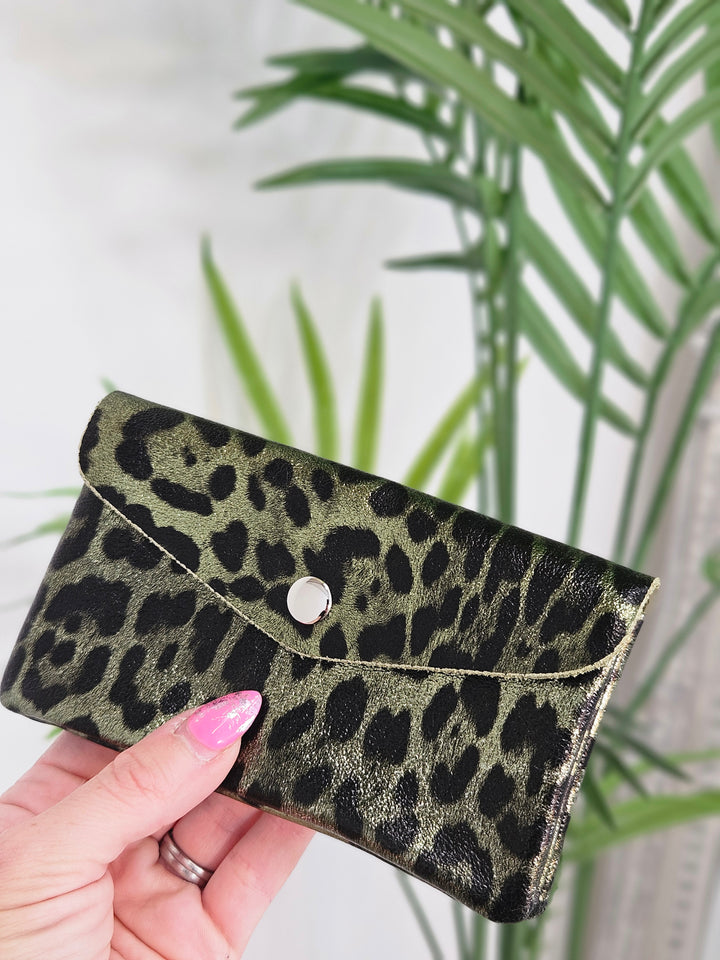 Leopard Print Purse - Large (Choose Your Colour)