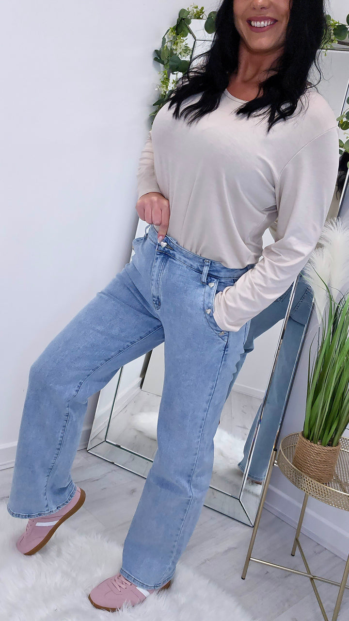 Valentine Wide Leg Jeans (G Smack) - (choose your Size)