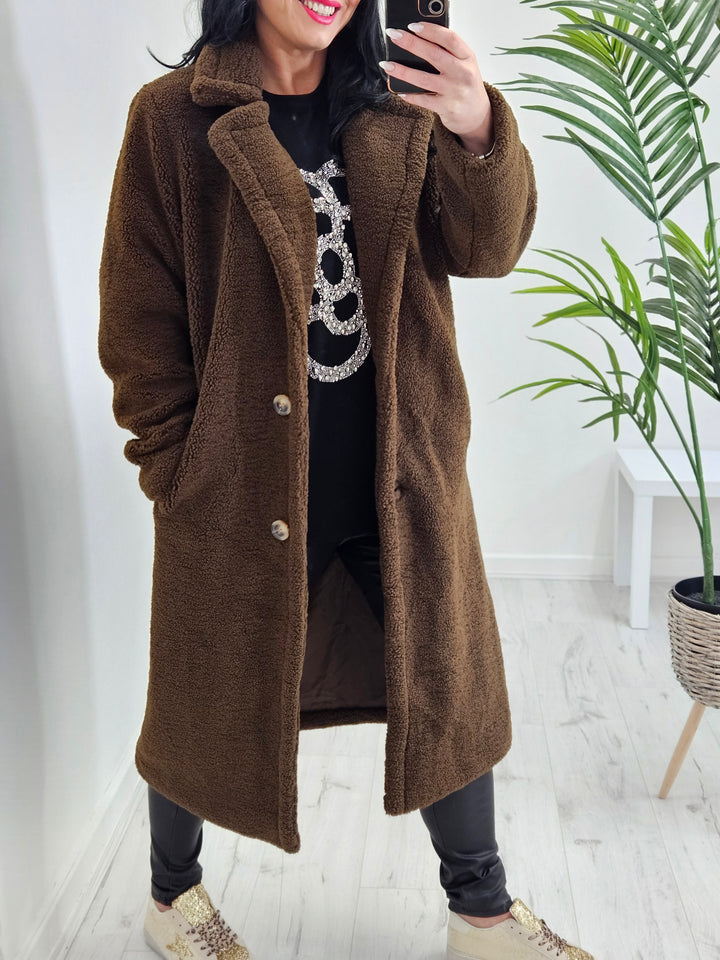 Sherpa Shearling Long Coat - (choose your Colour)