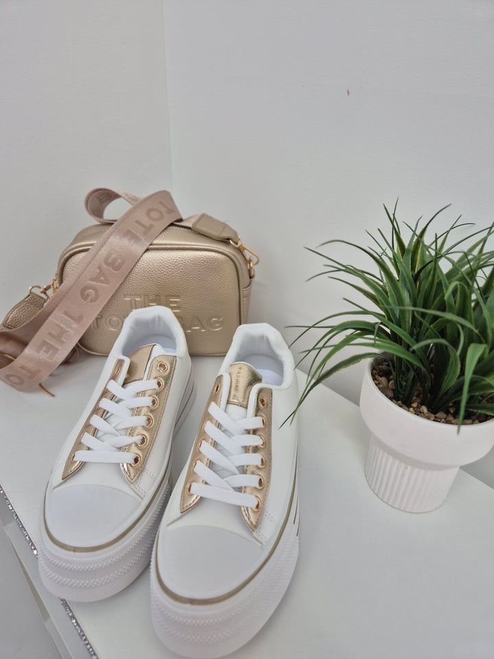 Barcelona Flatform Trainers - White