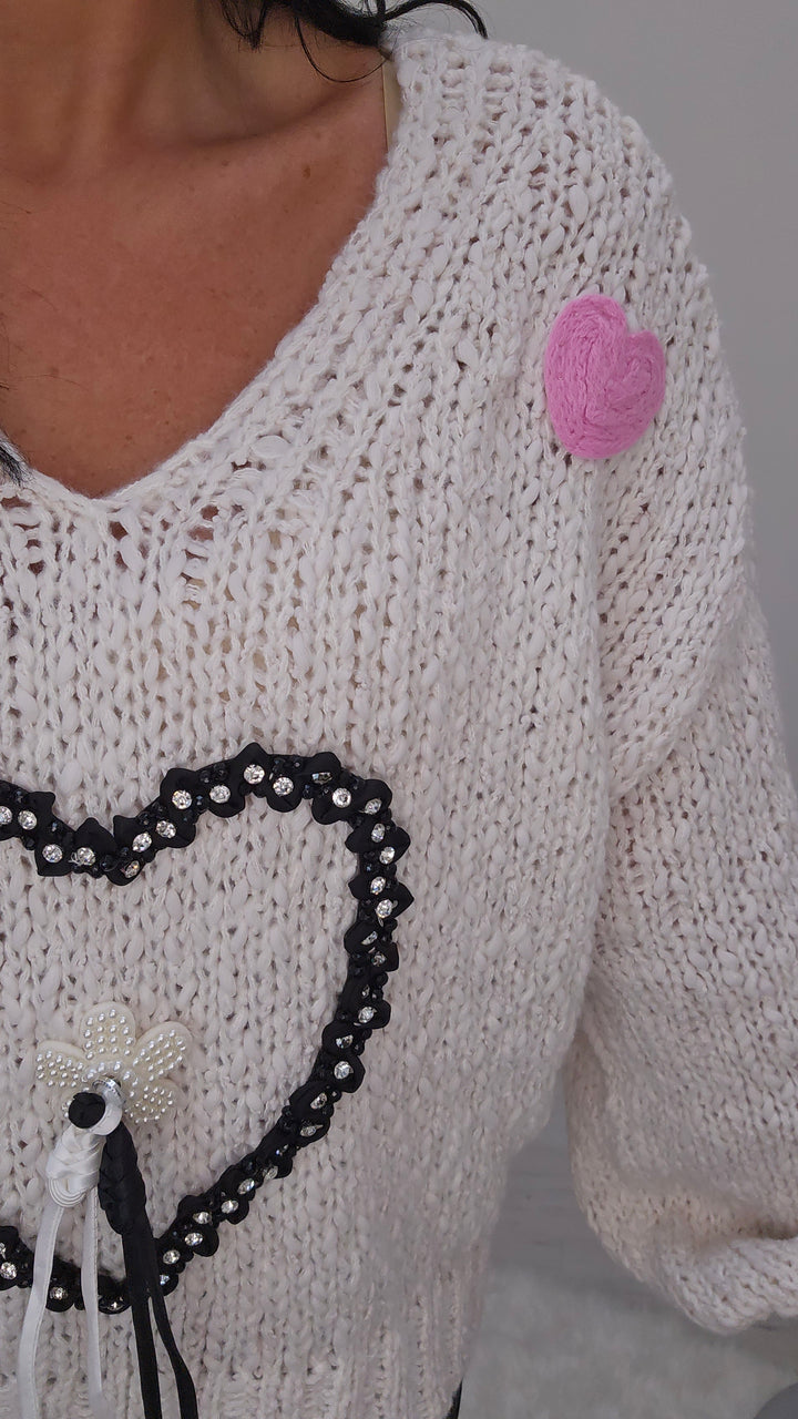 Heart Crystal Jumper (choose your Colour)