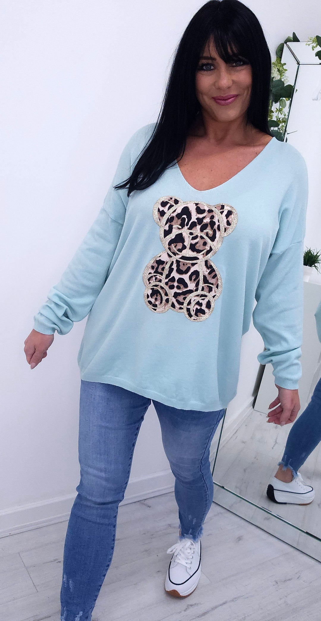 Teddy Soft Fine Knit Jumper - Mint