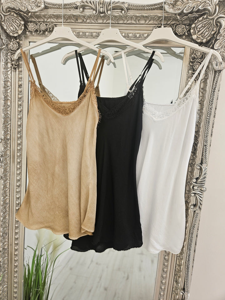 Silky Sateen Cami Tops - (choose your colour)