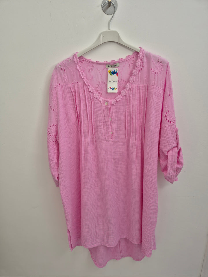 Daisy Cheesecloth (Waffle) Tunic Top - (choose your colour)