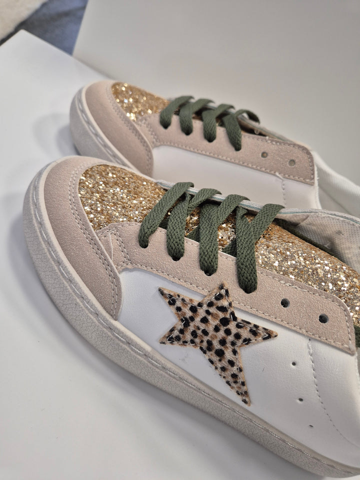 Leopard Trainers - Khaki