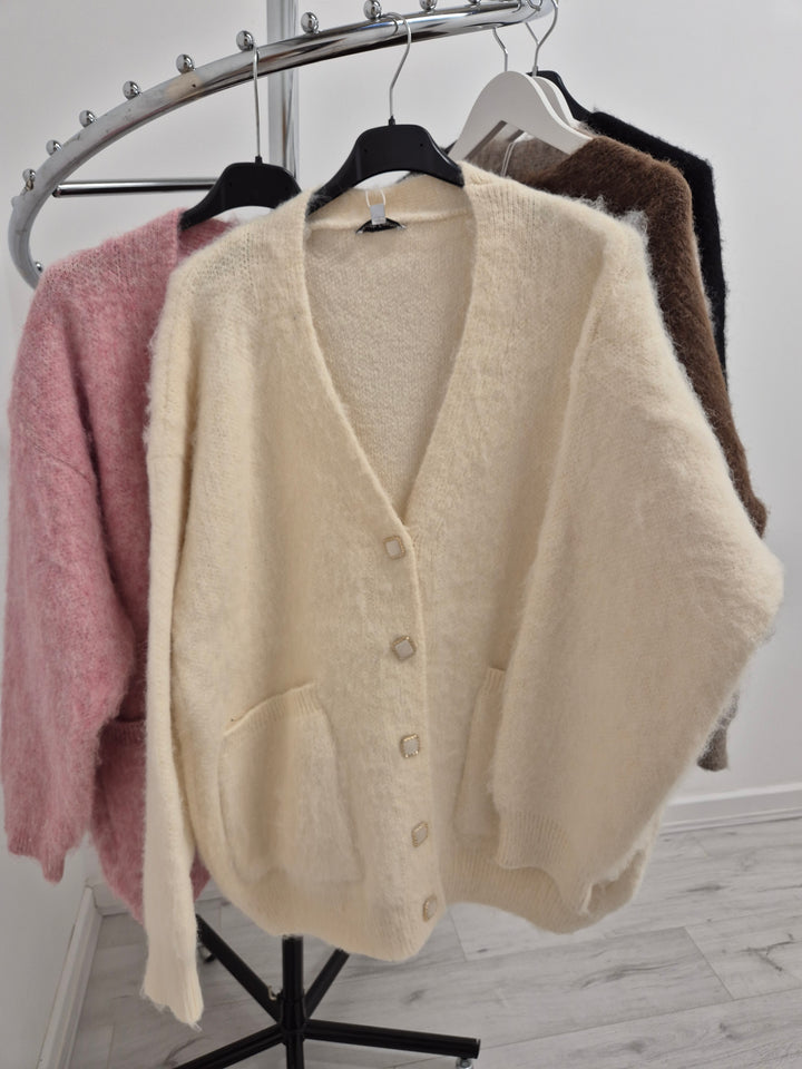 Bethany Oversized Brushed Boxy Cardigan - (choose your Colour)