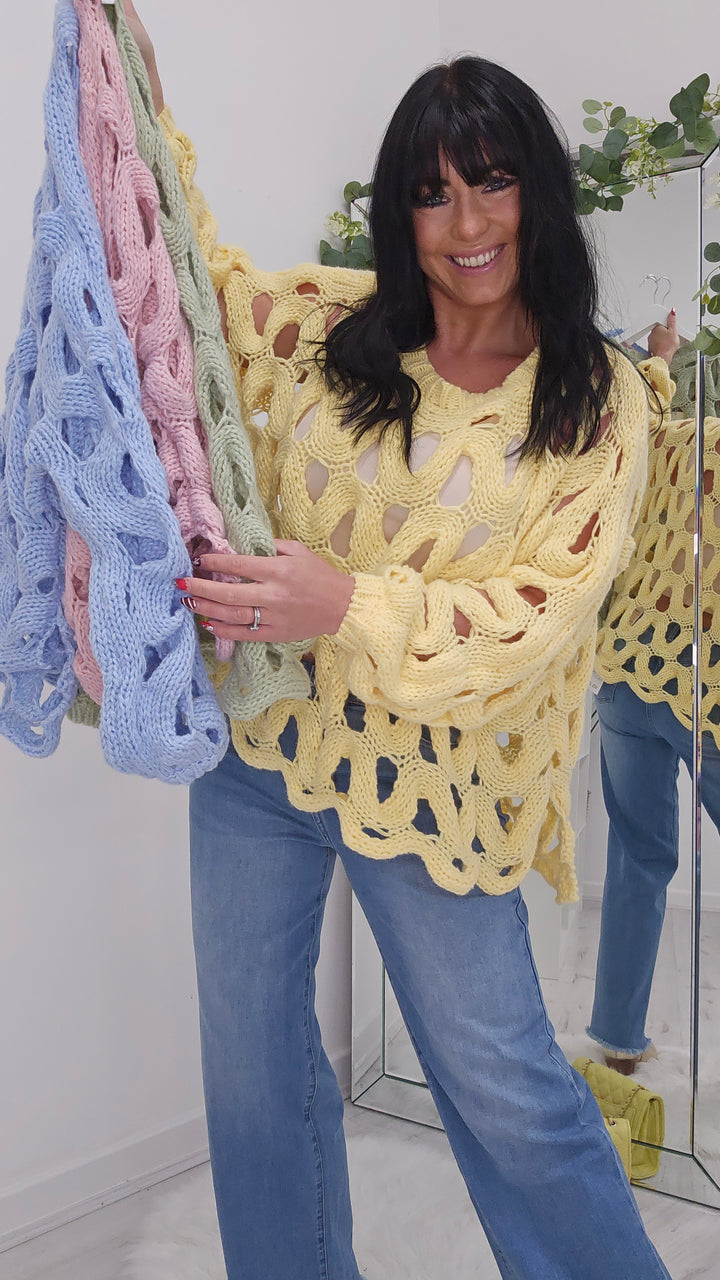 Melissa Oversized Crochet Jumper - (choose your Colour)