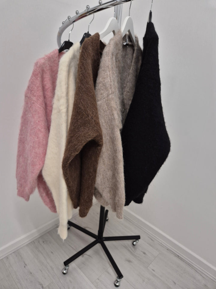 Bethany Oversized Brushed Boxy Cardigan - (choose your Colour)