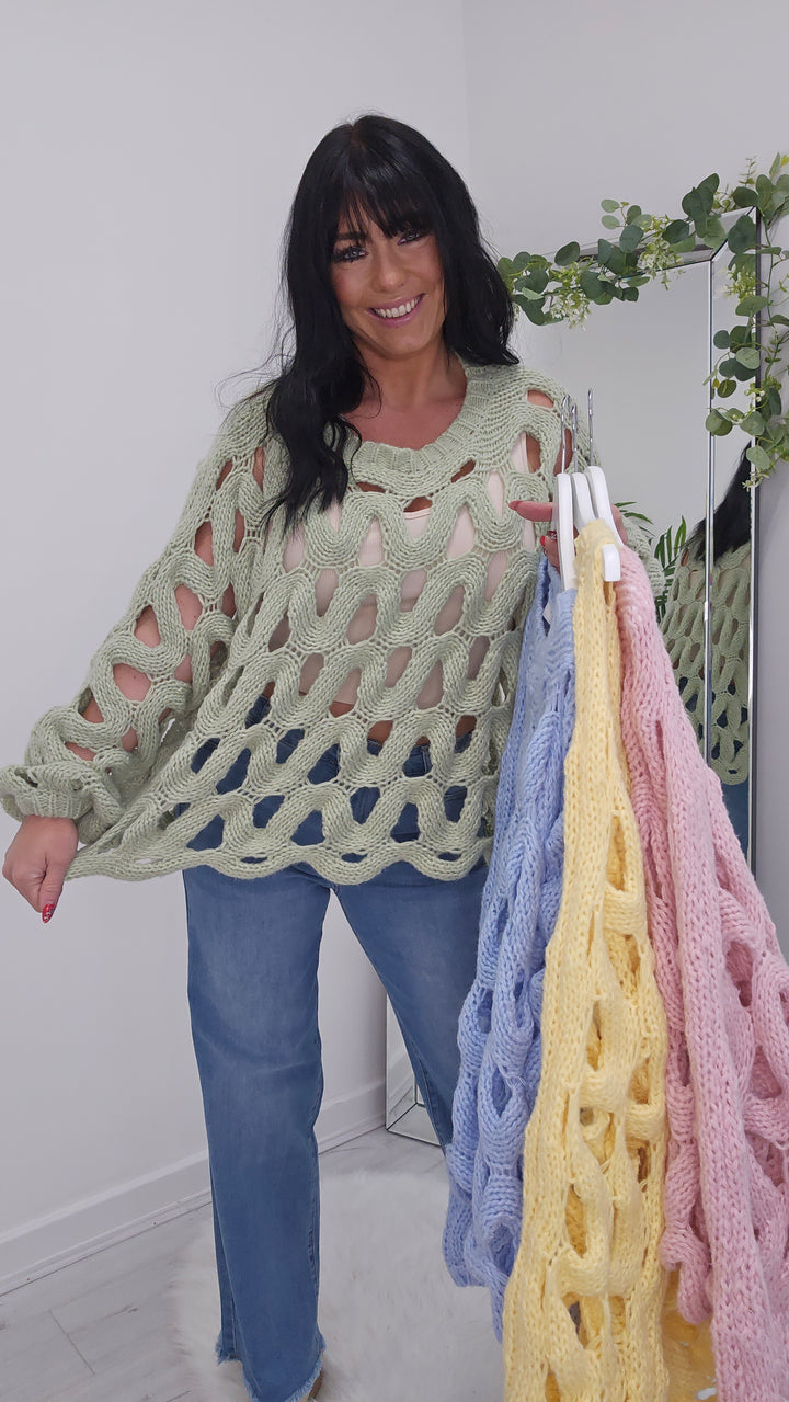 Melissa Oversized Crochet Jumper - (choose your Colour)