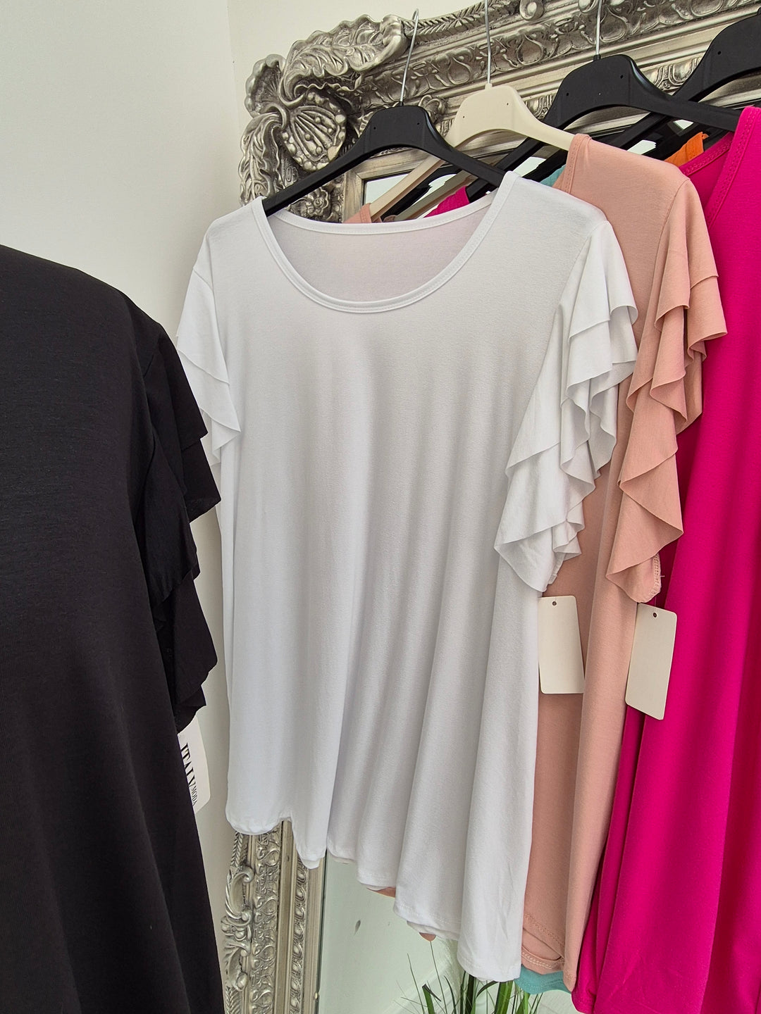 Gemma Frill Sleeve Tee Shirt - (choose your Colour)