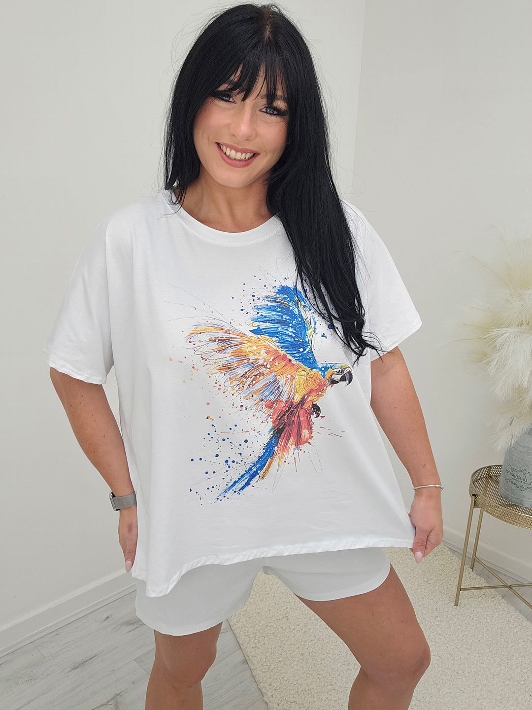 Parrot Tee Shirt (Curvy) - White