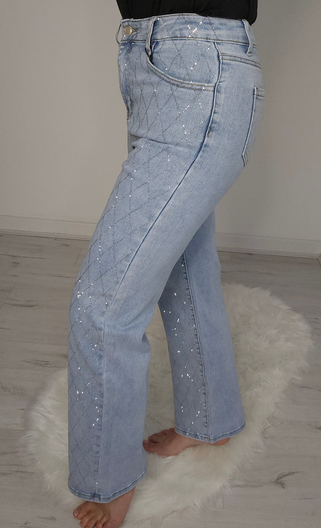 Kelly Diamante/Crystal Jeans - Blue (choose your Size)