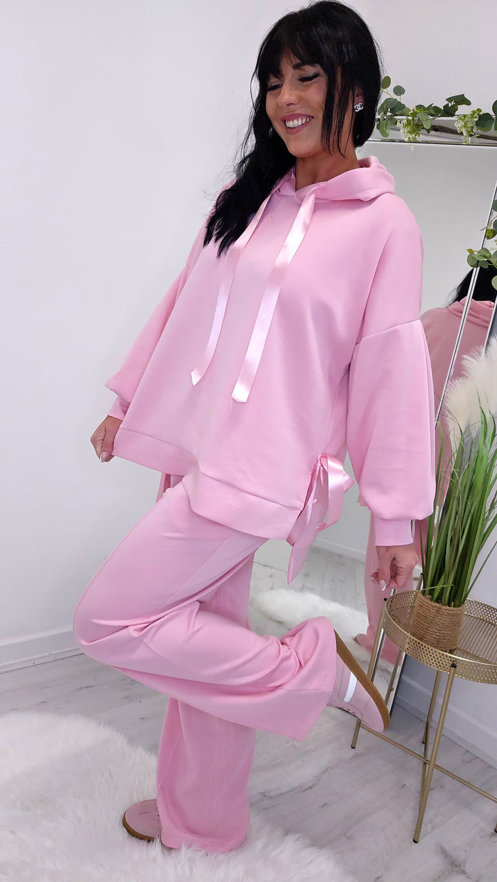 Jenny Bow Hoodie  - Candy Pink