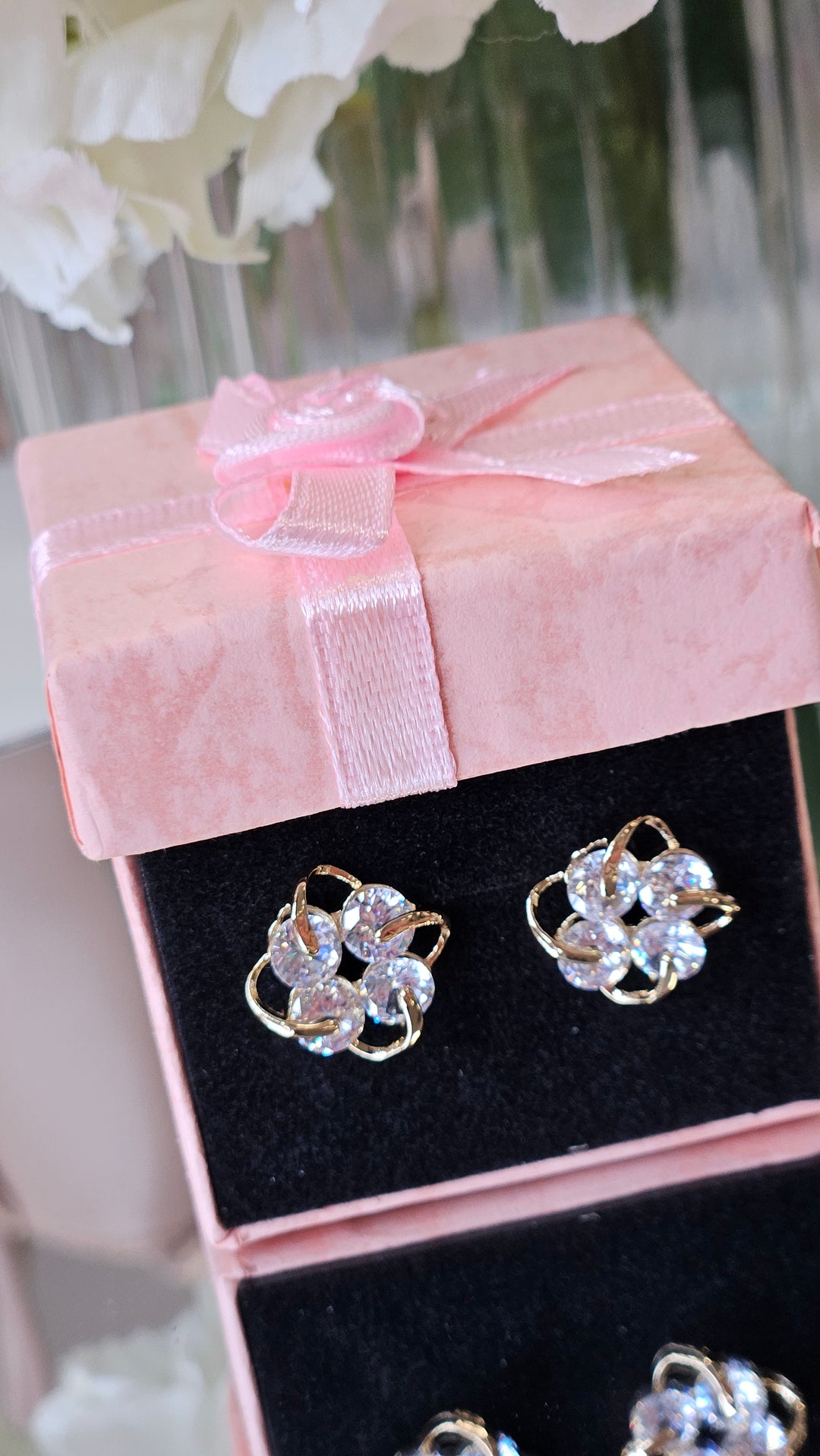 Infinity Crystal Earrings - Gold Tone (Pierced)