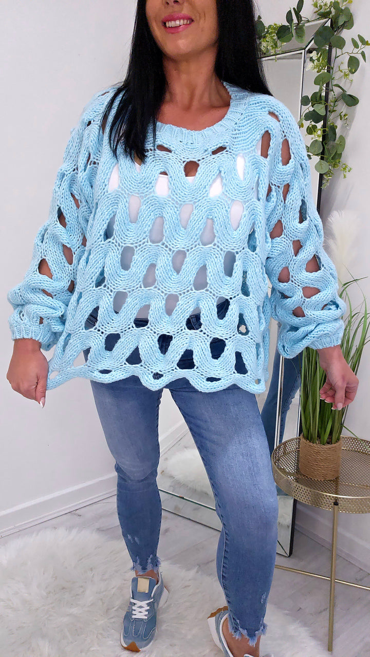 Melissa Oversized Crochet Jumper - (choose your Colour)