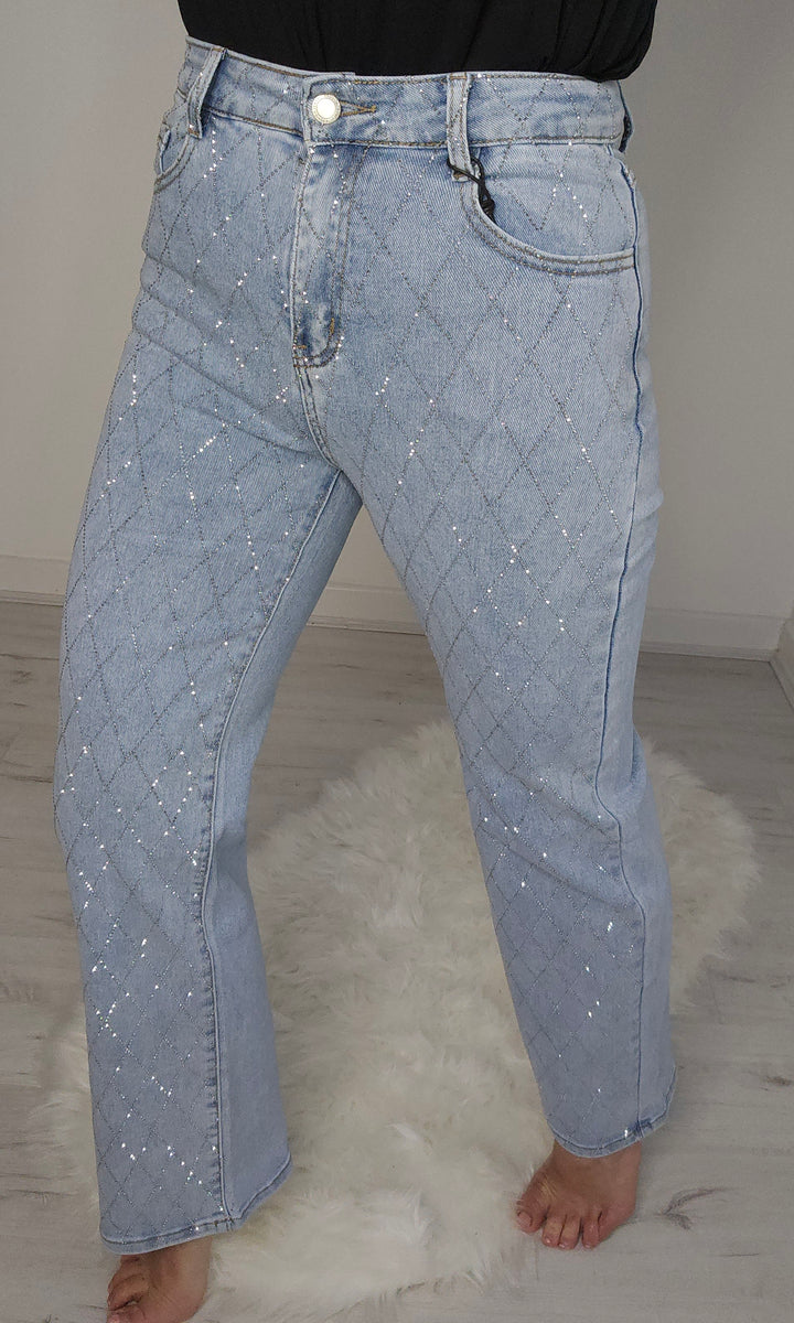 Kelly Diamante/Crystal Jeans - Blue (choose your Size)