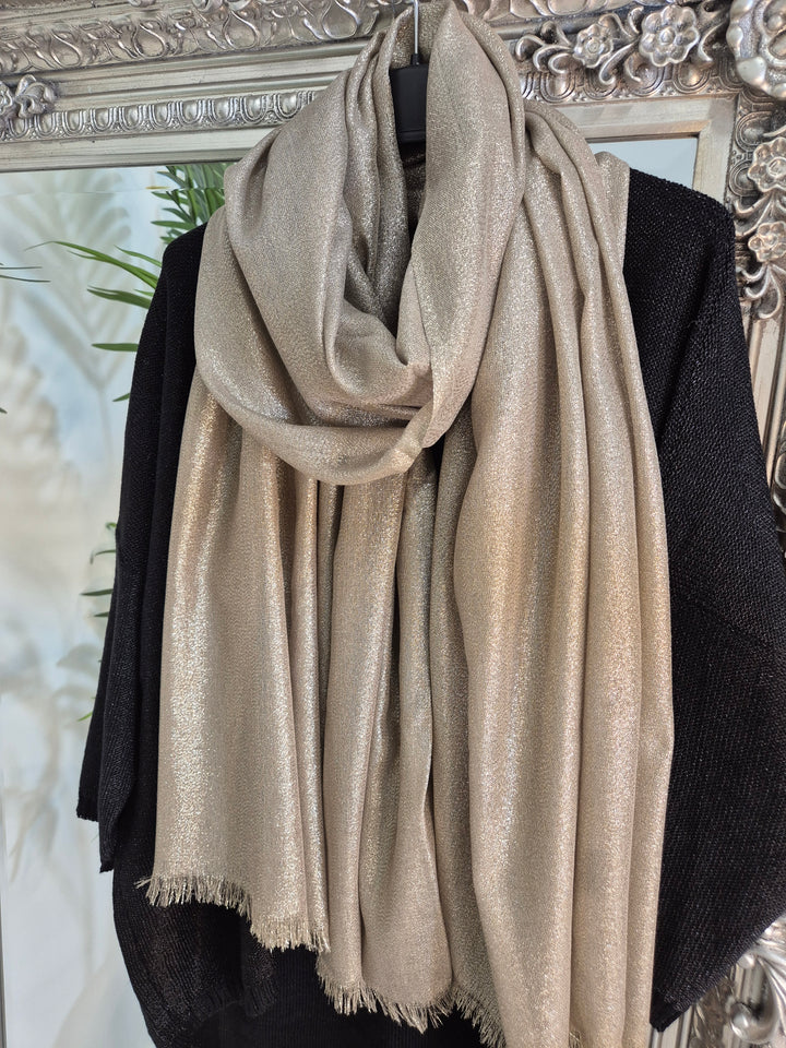 Oversized Metallic Scarf - Gold