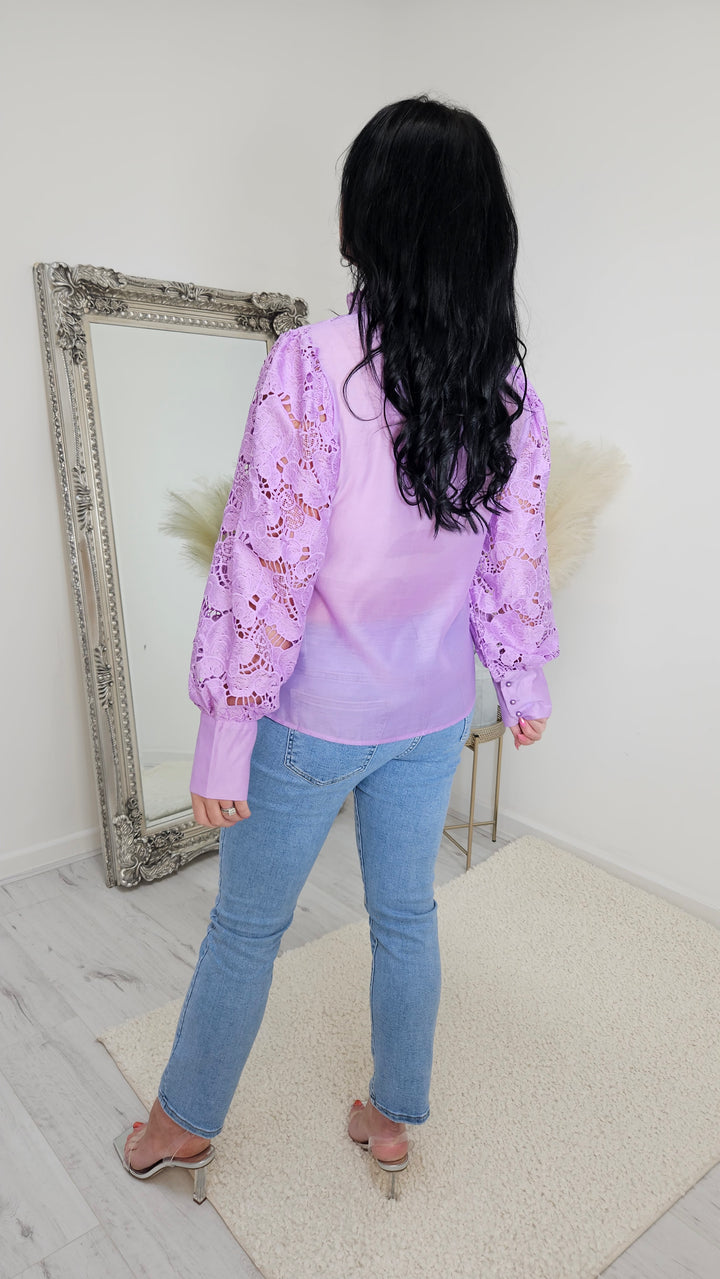 Ariana Lace Blouse - Lilac