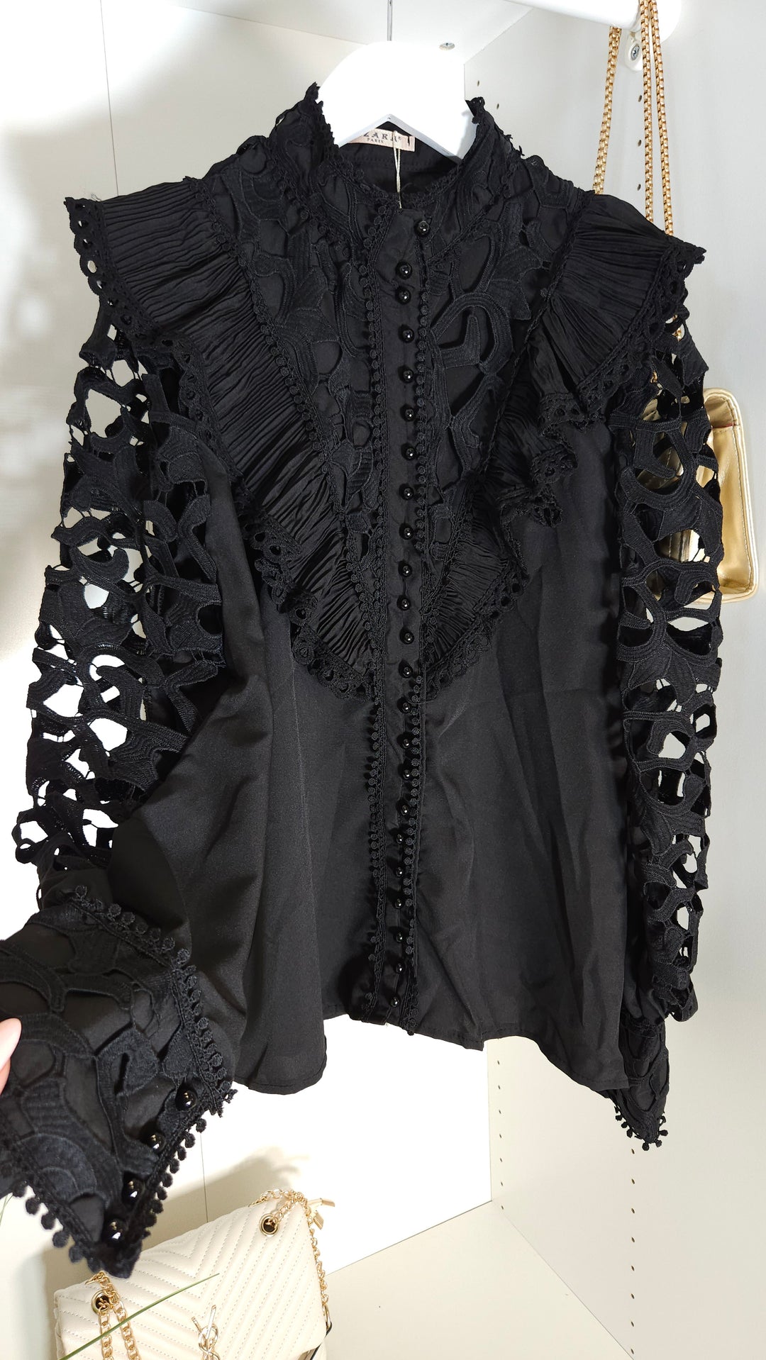 Ava Lace Blouse - Black