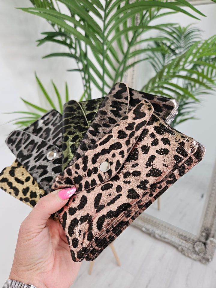 Leopard Print Purse - Large (Choose Your Colour)